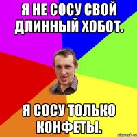 Я не сосу свой длинный хобот. Я сосу только конфеты.