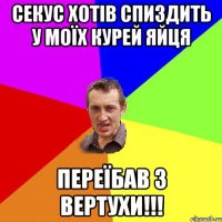 Секус хотів спиздить у моїх курей яйця переїбав з вертухи!!!