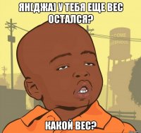 Ян[Джа] у тебя еще вес остался? Какой вес?