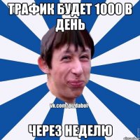 трафик будет 1000 в день через неделю