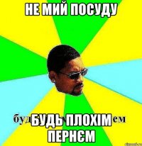 не мий посуду будь плохім пернєм