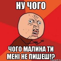 ну чого чого малина ти мені не пишеш!?