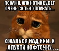 покажи, или котик будет очень сильно плакать... сжалься над ним, и опусти кофточку