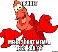 Привет Меня зовут Мем, а тебя как*??