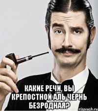  Какие речи, вы крепостной аль чернь безродная?