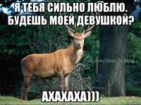 Я тебя сильно люблю. Будешь моей девушкой? Ахахаха)))