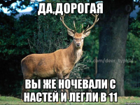 Да,Дорогая вы же ночевали с Настей и легли в 11