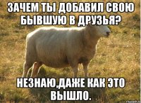 Зачем ты добавил свою бывшую в друзья? Незнаю,даже как это вышло.