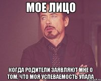 МОЕ ЛИЦО КОГДА РОДИТЕЛИ ЗАЯВЛЯЮТ МНЕ О ТОМ, ЧТо МОЯ УСПЕВАЕМОСТЬ УПАЛА