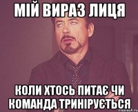 мій вираз лиця коли хтось питає чи команда тринірується