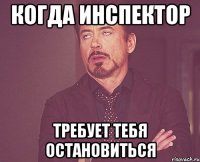 когда инспектор требует тебя остановиться