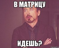 В МАТРИЦУ ИДЕШЬ?