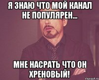 Я знаю что мой канал не популярен... Мне насрать что он хреновый!