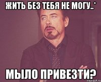 Жить без тебя не могу..* Мыло привезти?