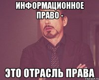 ИНФОРМАЦИОННОЕ ПРАВО - ЭТО ОТРАСЛЬ ПРАВА