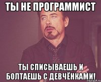 Ты не программист Ты списываешь и болтаешь с девчёнками!