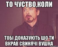 То чуство,коли тобі доказують шо ти вкрав свинячі вушка