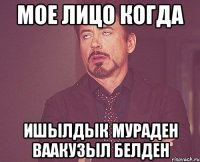 МОЕ ЛИЦО КОГДА ишылдык мураден ваакузыл белден