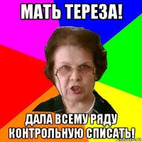 Мать Тереза! дала всему ряду контрольную списать!