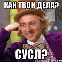 КАК ТВОИ ДЕЛА? СУСЛ?