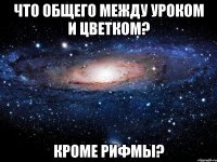 Что общего между уроком и цветком? Кроме рифмы?