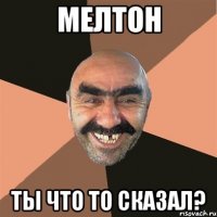 МЕЛТОН ТЫ ЧТО ТО СКАЗАЛ?