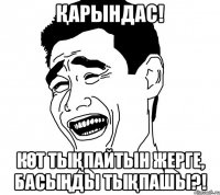 қарындас! көт тықпайтын жерге, басыңды тықпашы?!