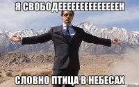 я свободеееееееееееееен словно птица в небесах