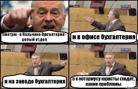 смотрю - в Нальчике бухгалтерия - целый отдел и в офисе бухгалтерия и на заводе бухгалтерия а к нотариусу юристы сходят, какие проблемы