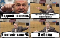 У одной - ваниль У второй - отсутствие БЭ и присутствие БЛ У третьей - ваще ЧС Я ебала