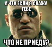 А что если я скажу тебе что не приеду?