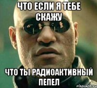 ЧТО ЕСЛИ Я ТЕБЕ СКАЖУ ЧТО ТЫ РАДИОАКТИВНЫЙ ПЕПЕЛ