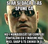 si ar si dacă ti-as spune că nu-i numaidecât să cumperi pantaloni cu 2 mărimi mai mici, shap s te chinui în ei