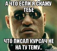 А что если я скажу тебе что писал курсач не на ту тему..