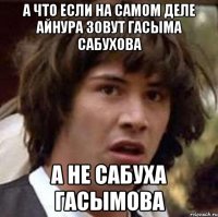 а что если на самом деле айнура зовут гасыма сабухова а не сабуха гасымова