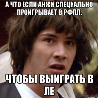 А ЧТО ЕСЛИ АНЖИ СПЕЦИАЛЬНО ПРОИГРЫВАЕТ В РФПЛ, ЧТОБЫ ВЫИГРАТЬ В ЛЕ