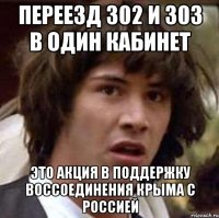 переезд 302 и 303 в один кабинет это акция в поддержку воссоединения Крыма с Россией