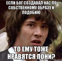 Если Бог создавал нас по собственному образу и подобию то ему тоже нравятся пони?