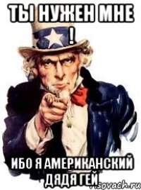 Ты нужен мне ! Ибо я американский дядя гей