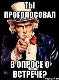 Ты проголосовал В опросе о встрече?