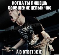 когда ты пишешь сообщение целый час а в ответ ))))))