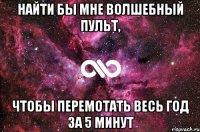 найти бы мне волшебный пульт, чтобы перемотать весь год за 5 минут