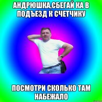 Андрюшка,сбегай ка в подъезд к счетчику посмотри сколько там набежало