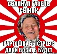 свапнул ГАЗель сынок картошку быстрее с дачи возить будет