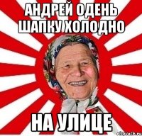 Андрей одень шапку холодно на улице