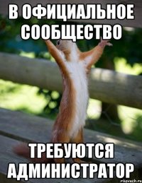 В официальное сообщество Требуются администратор