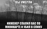 Вы умерли Инженер спалил вас по миникарте и убил в спину