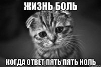 Жизнь боль когда ответ пять пять ноль