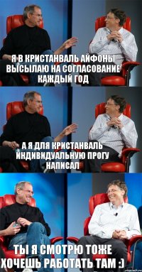 Я в Кристанваль айфоны высылаю на согласование каждый год А я для Кристанваль индивидуальную прогу написал Ты я смотрю тоже хочешь работать там :)