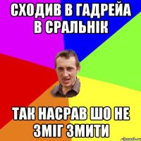 Сходив в Гадрейа в сральнік Так насрав шо не зміг змити